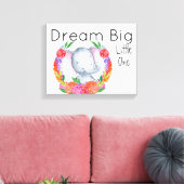Droom Grote Kleine Een Baby Meisje Olifant Canvas Afdruk (Insitu (Woonkamer))