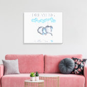 Droom Grote Kleine Een Schattige Baby Boy Olifant Canvas Afdruk (Insitu (Woonkamer))
