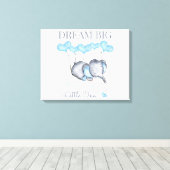 Droom Grote Kleine Een Schattige Baby Boy Olifant Canvas Afdruk (Insitu (Houten vloer))