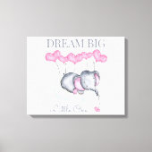 Droom Grote Kleine Een Schattige Baby Meisje Olifa Canvas Afdruk (Voorkant)