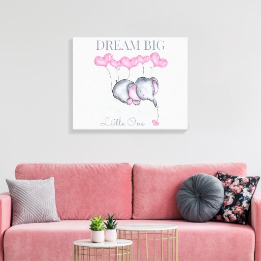 Droom Grote Kleine Een Schattige Baby Meisje Olifa Canvas Afdruk (Insitu (Woonkamer))