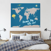Droom grote kleine! Wereldkaart Baby Kinderkamer K Canvas Afdruk (Insitu (Slaapkamer))