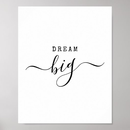Droom Grote Moderne Minimalistische Quote Motivati Poster (Voorkant)