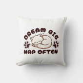 Droom Grote Nap Vaak - Schattigee Kattenliefhebber Kussen (Voorkant)