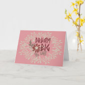 Droom Grote Roze Promotiekaart Kaart (Gele Bloem)