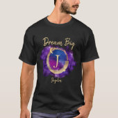Droom Grote Ruimte Galaxy Metallic Goud Monogram N T-shirt (Voorkant)