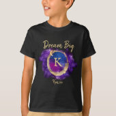Droom Grote Ruimte Galaxy Metallic Goud Monogram N T-shirt (Voorkant)