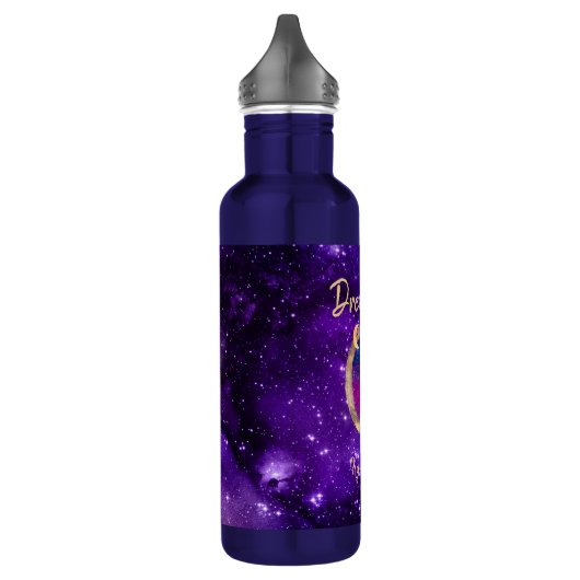 Droom Grote Ruimte Galaxy Metallic Goud Monogram N Waterfles (Links)
