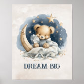 Droom Grote Schattigee Teddybeer Celestial Kwekeri Poster (Voorkant)