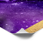 Droom Grote Waterverf Galaxy Gold Monogram Naam Perfect Poster (Hoek)