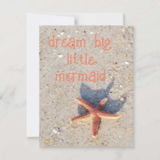 Droom Grote  zeester op strandkaart Notitiekaartje (Voorkant)
