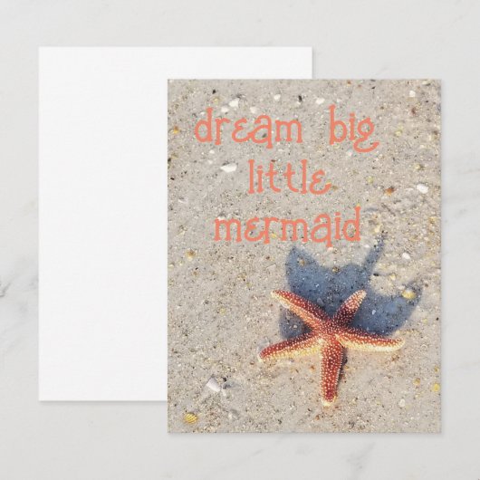 Droom Grote  zeester op strandkaart Notitiekaartje (Voorkant / Achterkant)