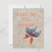 Droom Grote  zeester op strandkaart Notitiekaartje (Voorkant)