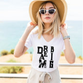 Droom Grote zwarte grunge typografie Inspirerend c T-shirt