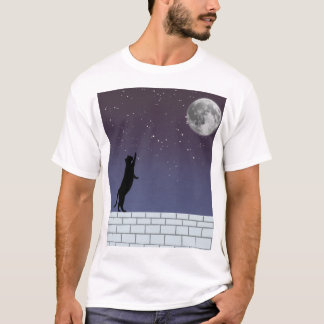 Droom Groter – Nachtelijke Hemel Kat Ontwerp T-shirt