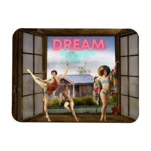 Droom Groter Veranderde Kunst Vintage Dansers Magneet