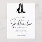 Droom Halloweenfeest Zwart en Wit Uitnodiging (Voorkant)