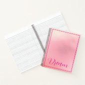 "Droom" Helder Roze Letter Gradiënt Roze Notitieboek (Binnen)