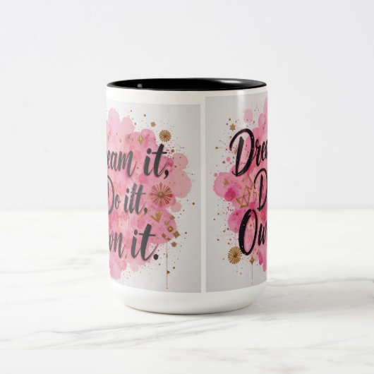 Droom het. Doe het. Eigen IT" Tweekleurige Koffiemok (Center)