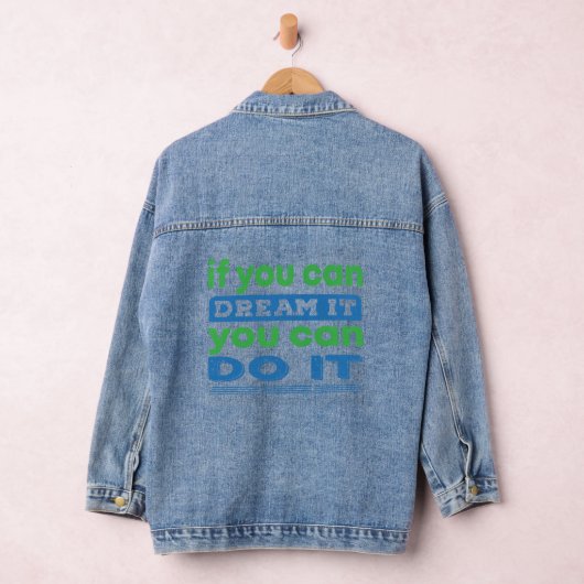 Droom het, doe het - het Inspirerend T-shirt van v Denim Jacket (Hangar)