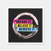 "Droom het, geloof het, bereik het Motivatie Servet (Voorkant)