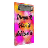 Droom het, plan het, bereik het kleurrijke klembor mini klembord (Schuin)