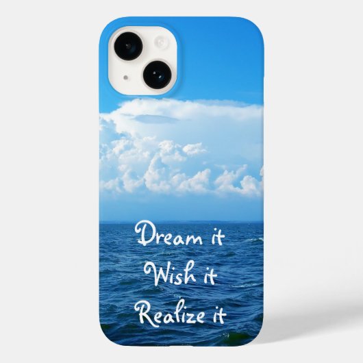 Droom het, wens het, Realiseer het citaat zee ontw Case-Mate iPhone Case (Achterkant)
