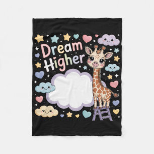 Droom hoger Schattige giraffe klimt naar de sterre Fleece Deken