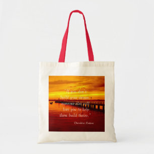 Droom hoop citaat zonsondergang achtergrond OtterB Tote Bag