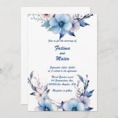 Droom in blauw: Gepersonaliseerde bruiloft uitnodi Kaart (Voorkant / Achterkant)