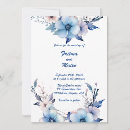 Droom in blauw: Gepersonaliseerde bruiloft uitnodi Kaart