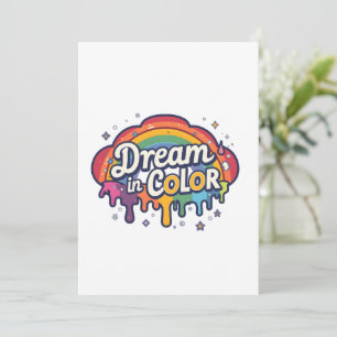 Droom in kleur   Regenboog positieve quote   Kaart
