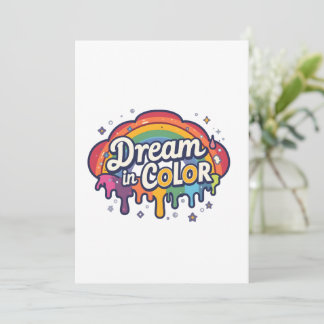 Droom in kleur | Regenboog positieve quote Kaart