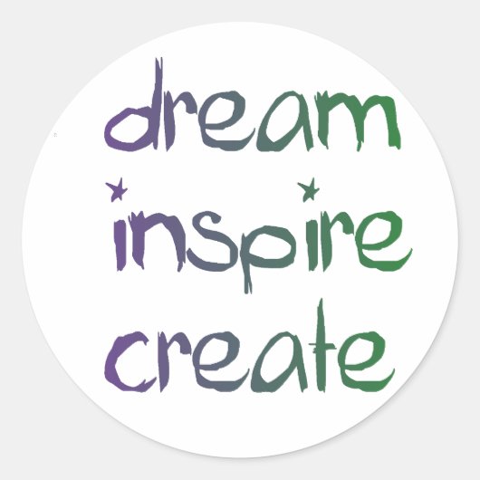 Droom, Inspire, Creëer Inspirerend Stickers (Voorkant)