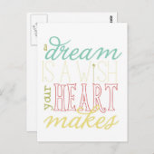 droom is een wens briefkaart - rood aqua geel groe (Voorkant / Achterkant)