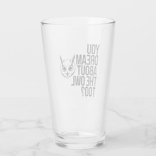 Droom jij ook van de uil? glas (Achterkant)
