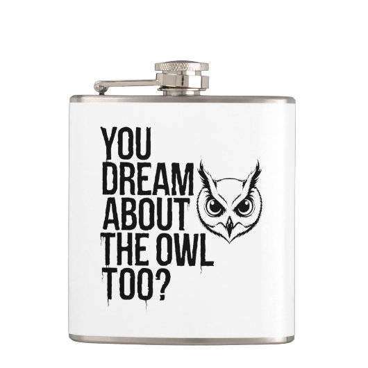 Droom jij ook van de uil? heupfles (Voorkant)