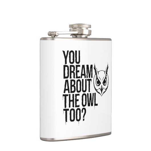 Droom jij ook van de uil? heupfles (Rechts)