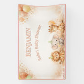 Droom Leeuw Olifant Giraffe Pastel Neutrale Feest Spandoek (Verticaal)