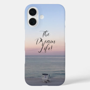 Droom Leven Citaat Kleurrijke Oceaan Zonsopgang iPhone 16 Hoesje