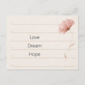 Droom Liefde Hoop Notities Roze Bloem (Voorkant)