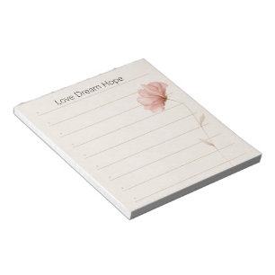 Droom Liefde Hoop Notities Roze Bloem Notitieblok