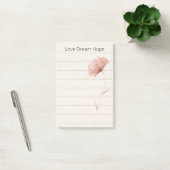 Droom Liefde Hoop Notities Roze Bloem Post-it® Notes (Kantoor)