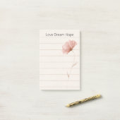 Droom Liefde Hoop Notities Roze Bloem Post-it® Notes (Op bureau)