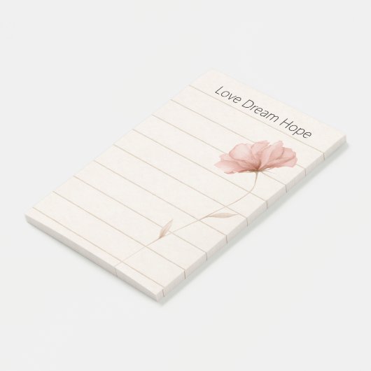 Droom Liefde Hoop Notities Roze Bloem Post-it® Notes (Schuin)