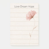 Droom Liefde Hoop Notities Roze Bloem Post-it® Notes (Voorkant)