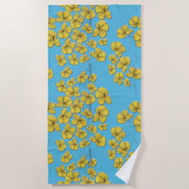 Droom lineart bloemen voor OEKRAÏNE Strandlaken