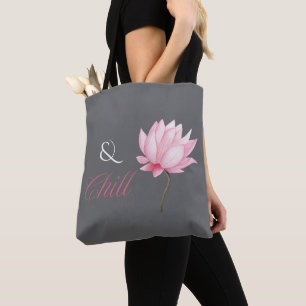 Droom Lotus “& Chill”, Ontspannend Wellness Cadeau Tote Bag