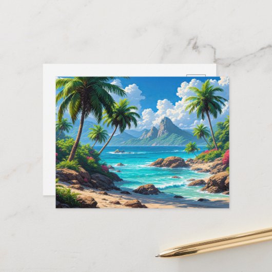 Droom maar, Tropisch paradijs, Briefkaart (Voorkant / Achterkant in situ)