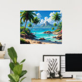 Droom maar, Tropisch paradijs, Poster (Thuiskantoor)